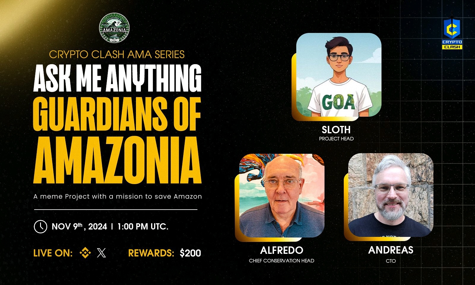 AMA - Guardians of Amazonia x Crypto Clash | $100 USDT & $100 worth $GOA