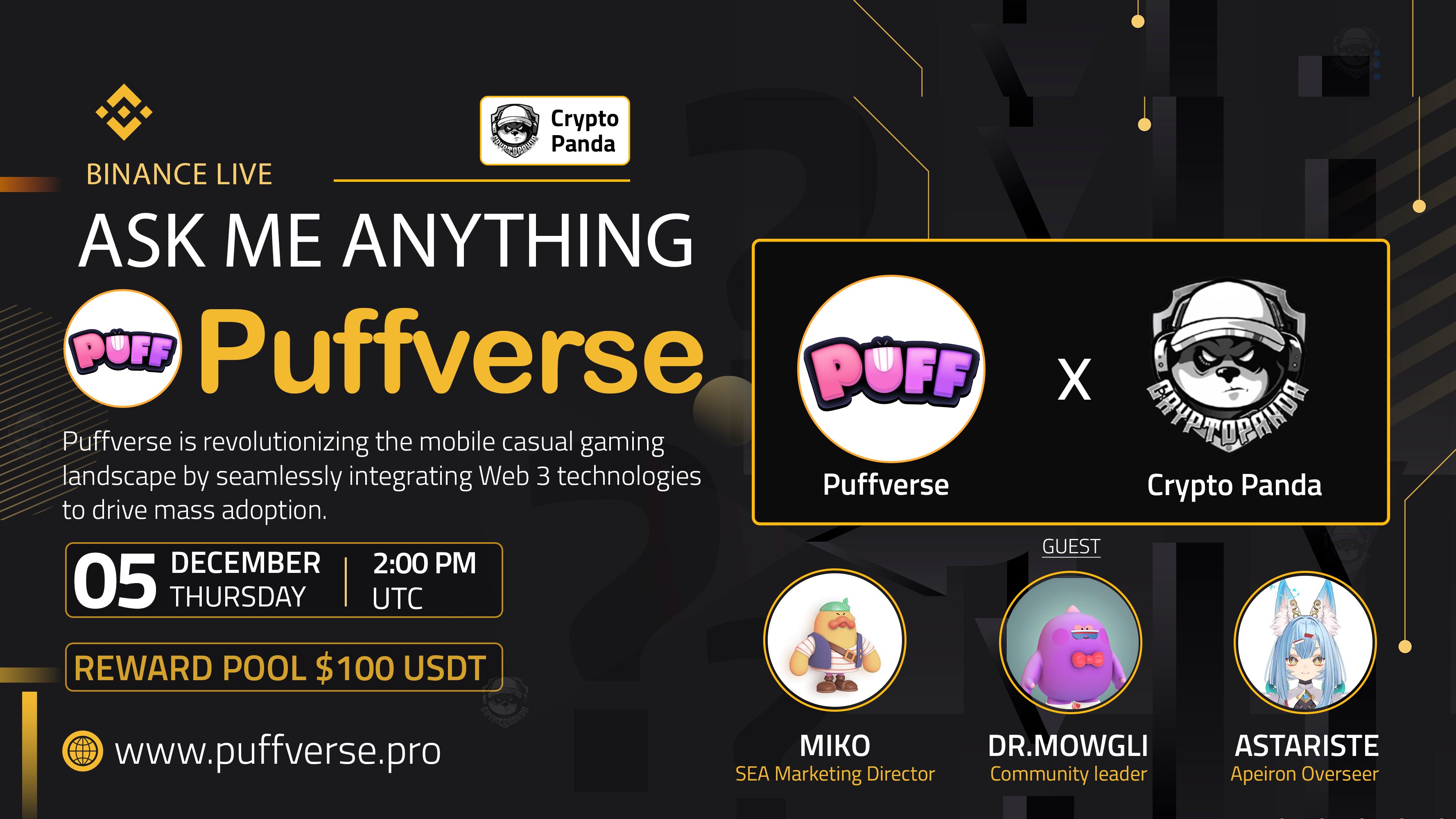 Crypto Panda Presents AMA with Puffverse // $100 Giveaway