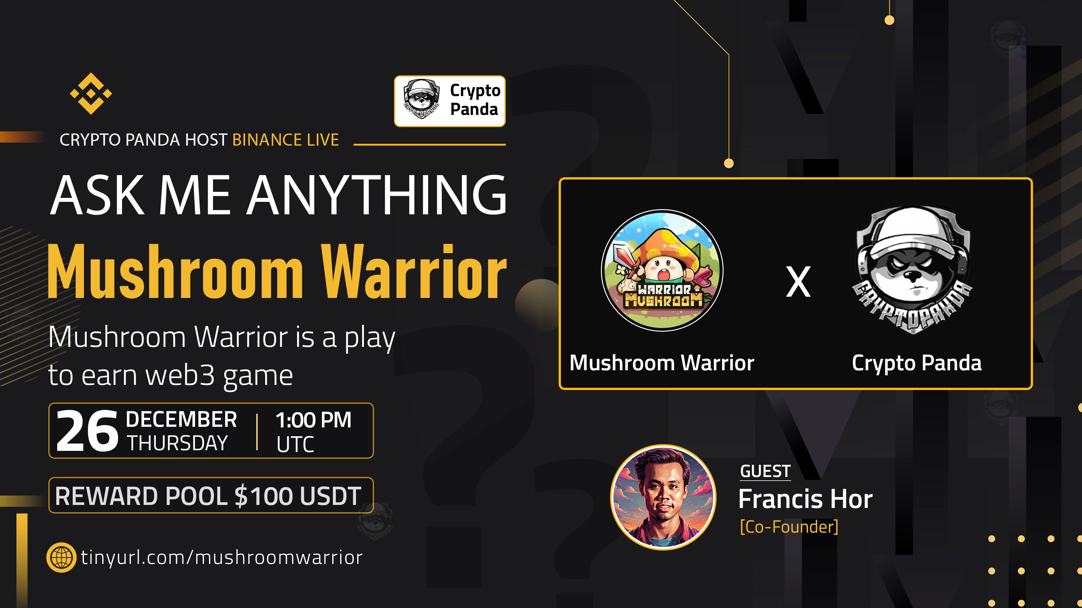 Crypto Panda Presents AMA with Mushroom Warrior // $100 Giveaway