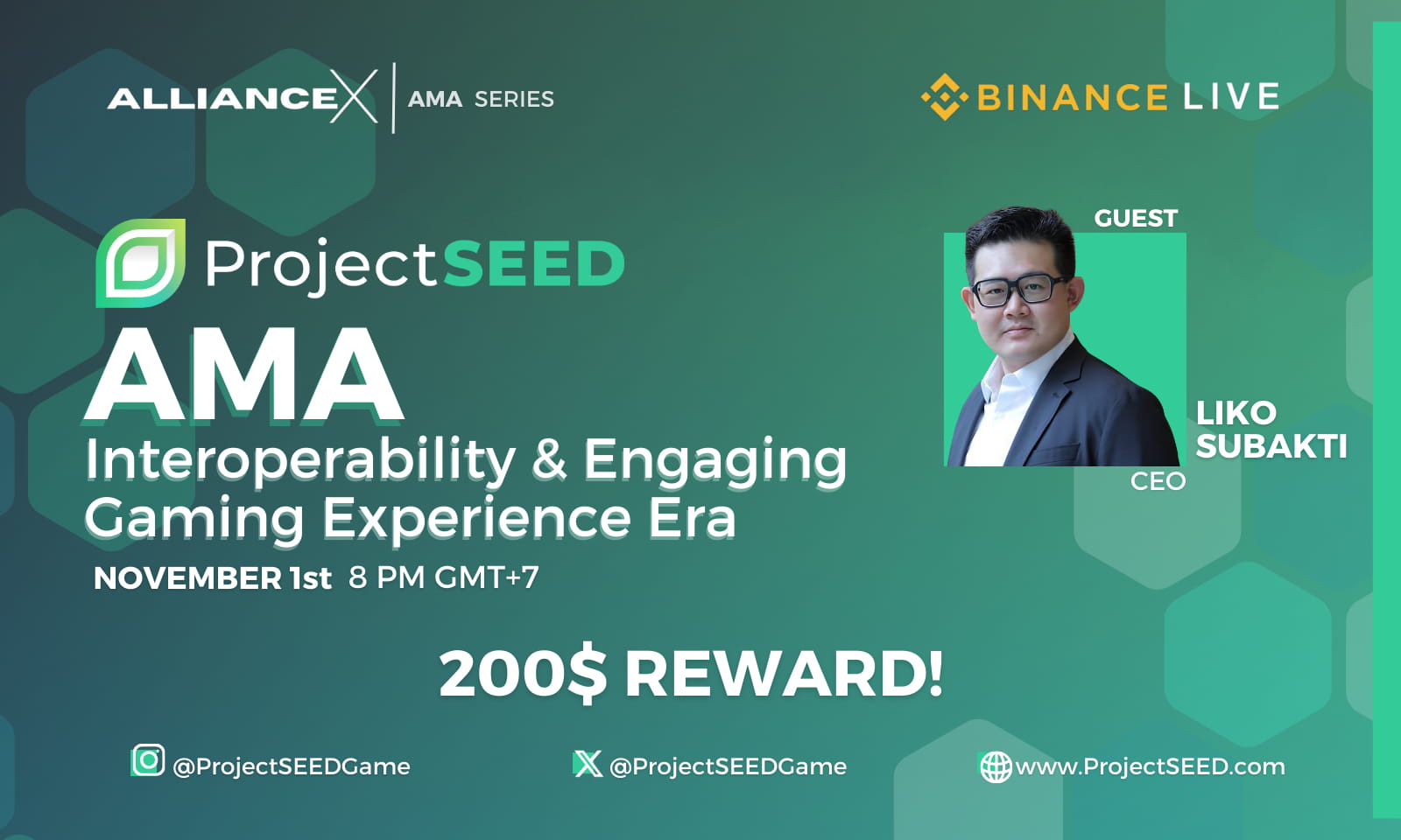 AllianceX Will Be Holding AMA With Project SEED | 200$ Giveaway!