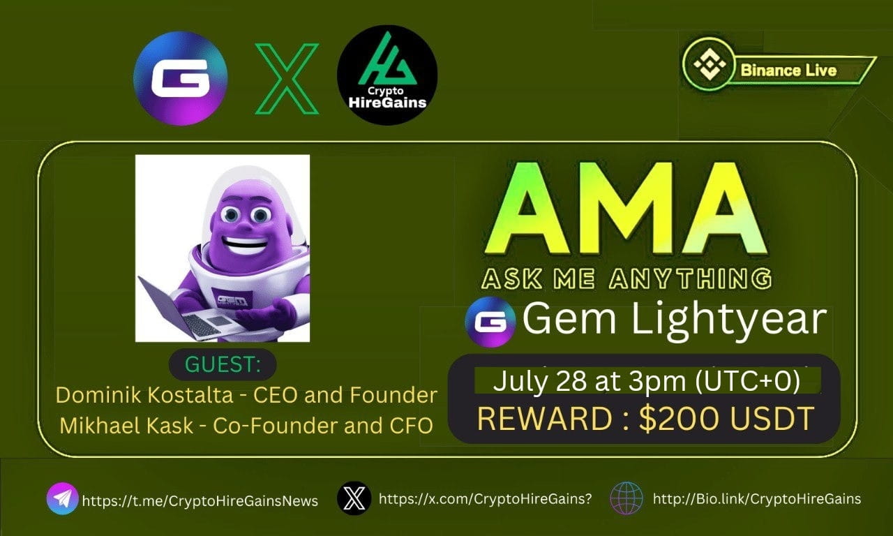 Gem lighter x CryptoHireGains 200$ giveaway 