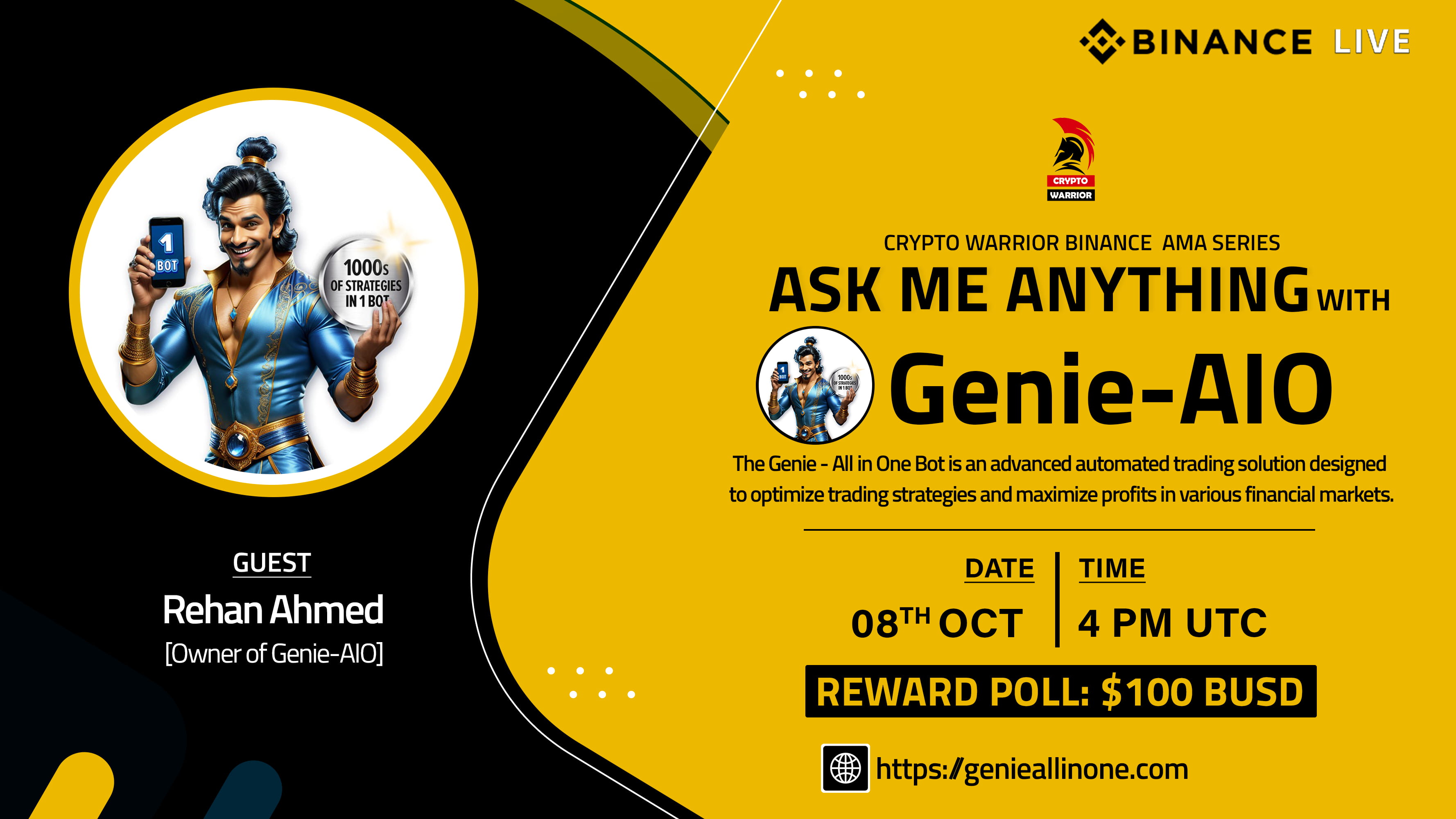 Crypto Warrior presents AMA with   Genie-AIO