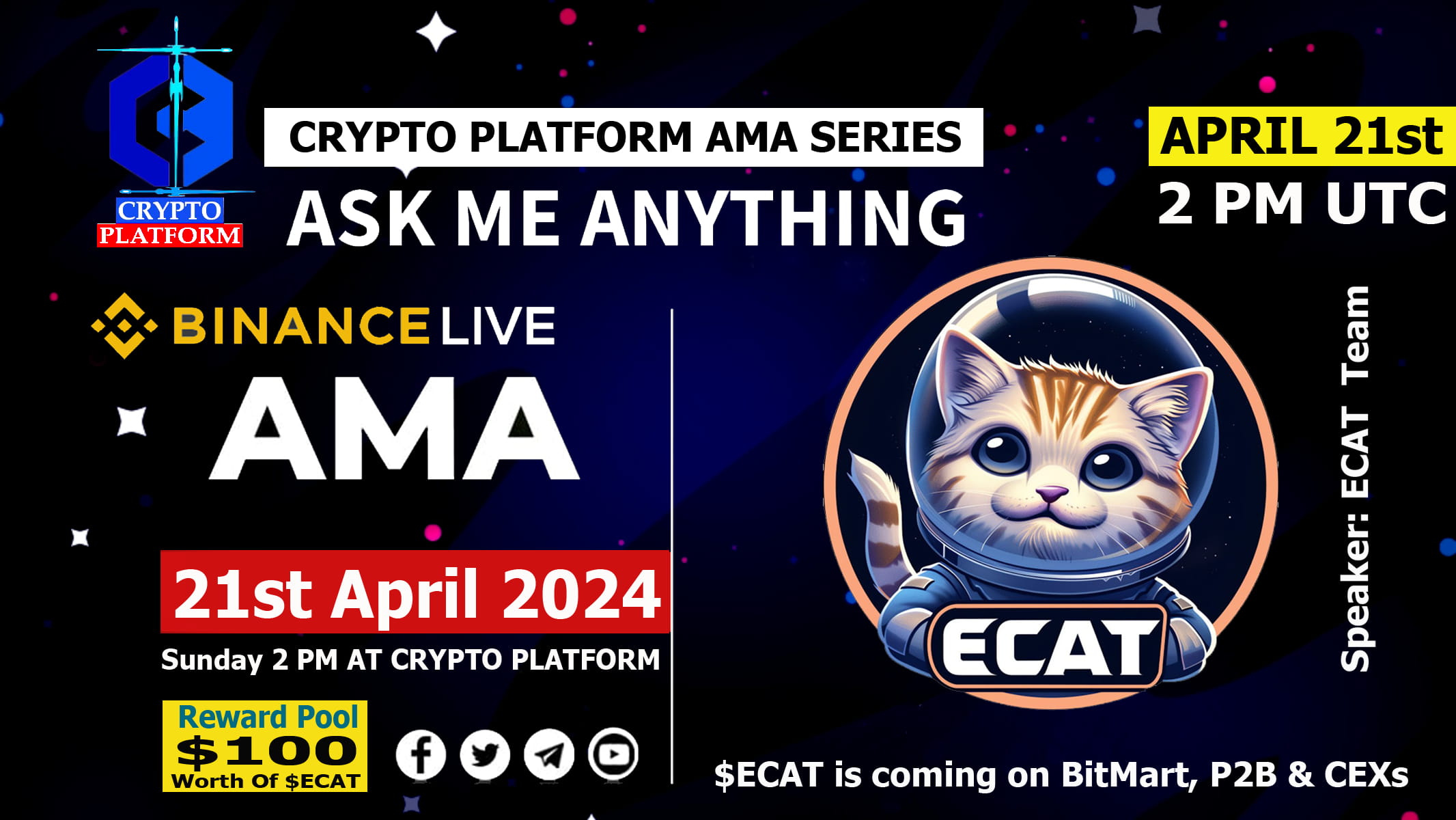 AMA - Elon Cat Finance x Crypto Platform | 100$ Worth of $ECAT Rewards
