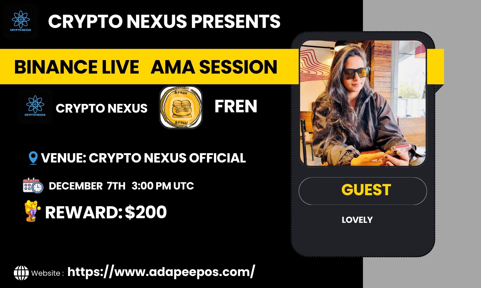 Crypto nexus Binance live AMA With $FREN