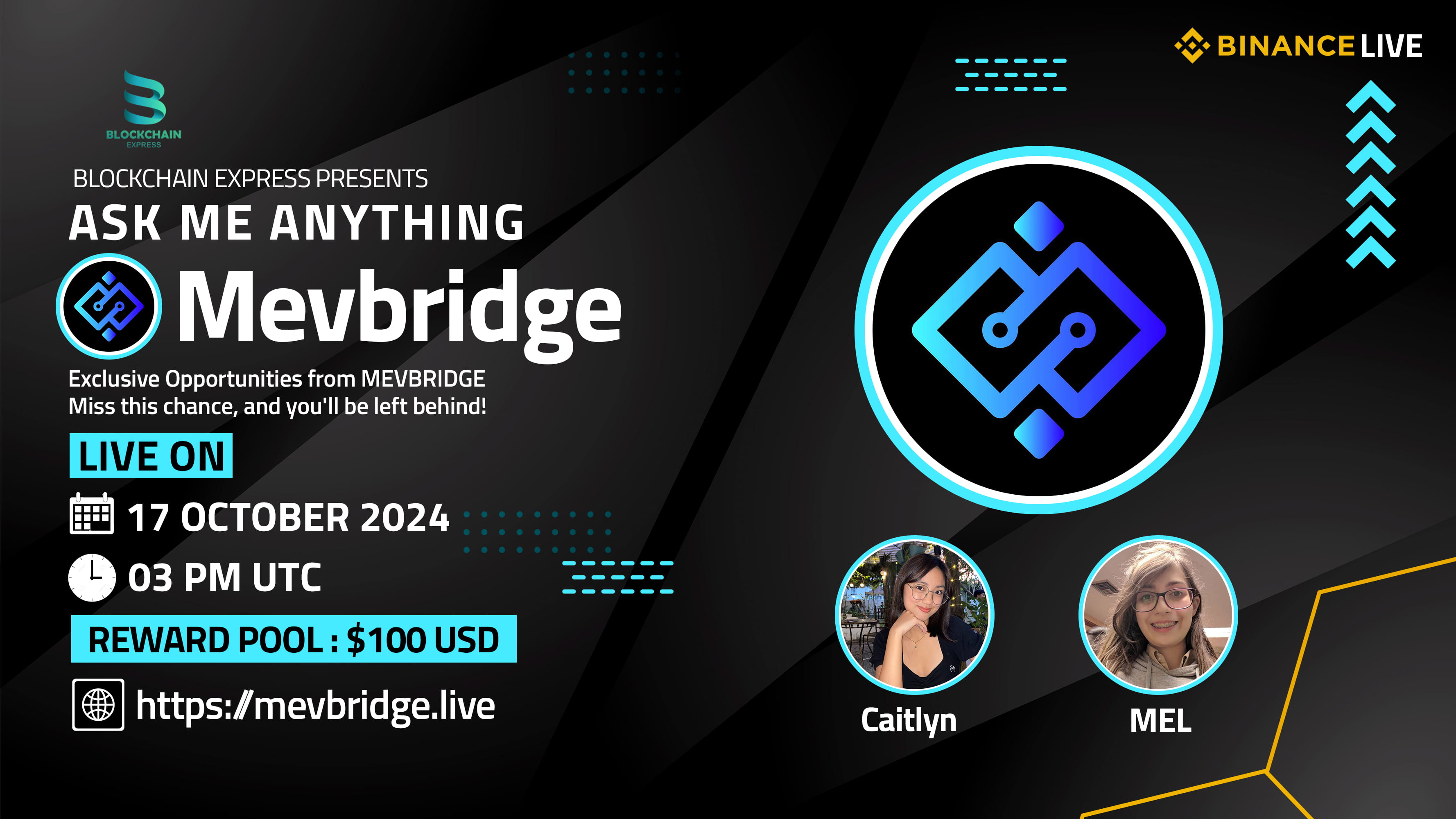 ₿lockchain Express will be hosting an 4th AMA session with" Mevbridge "