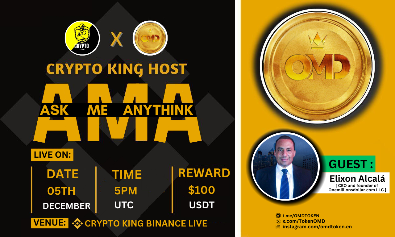 Crypto King Will Hosting AMA With "OMD TOKEN" | Reward : $100 USDT