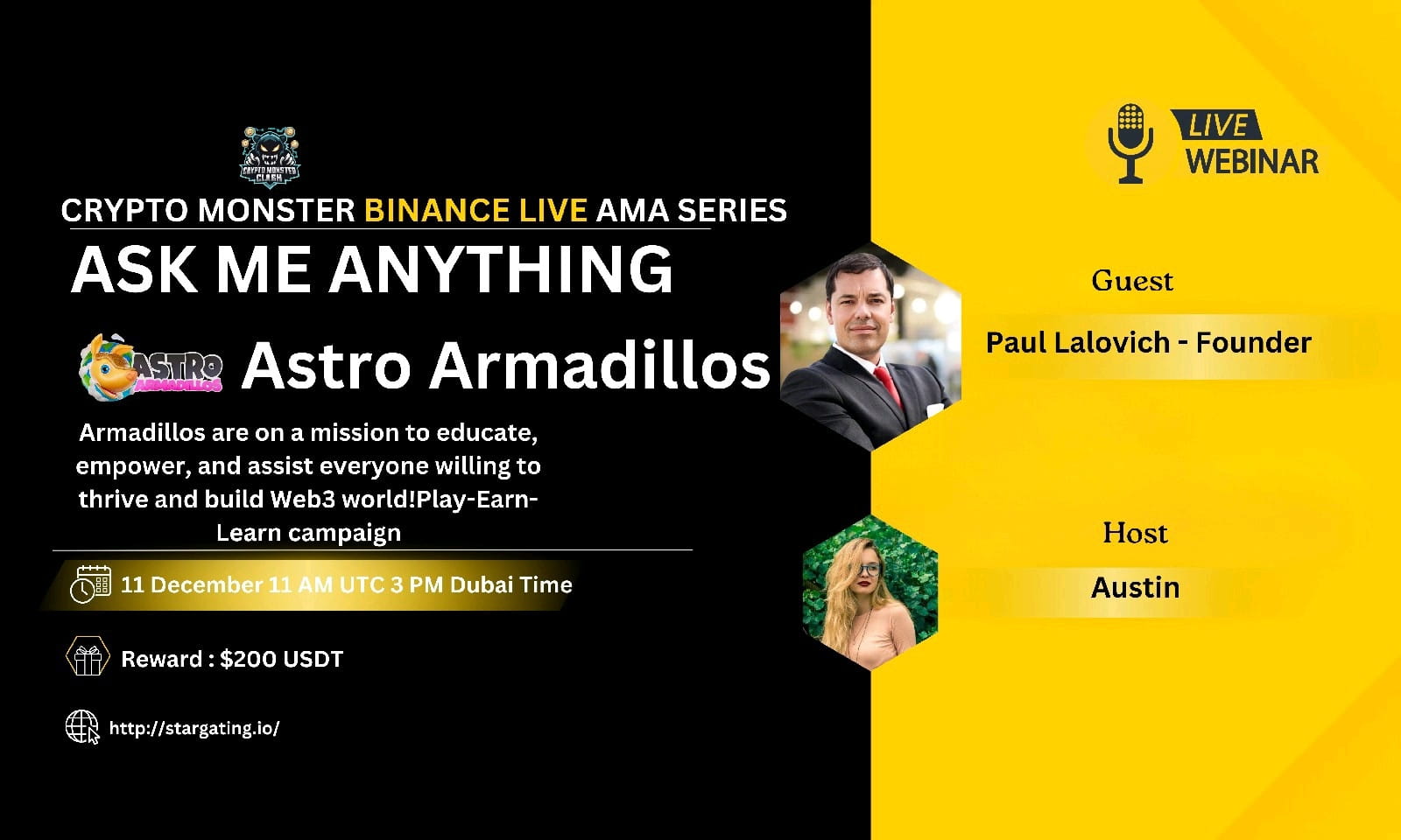 AMA with Astro Armadillos || Reward $200 USDT