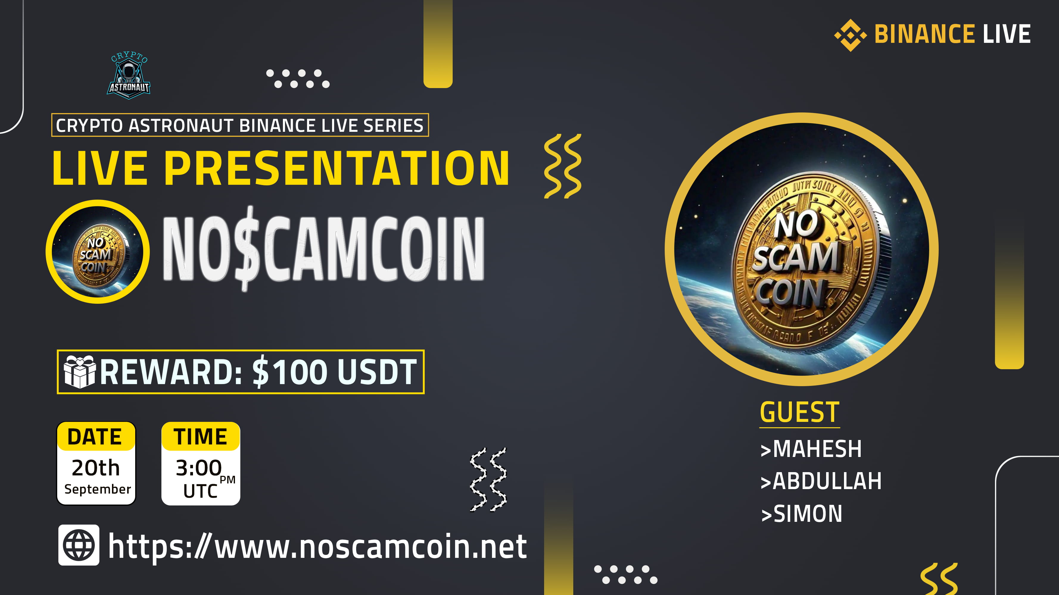 Crypto Astronaut Host AMA With NOSCAMCOIN