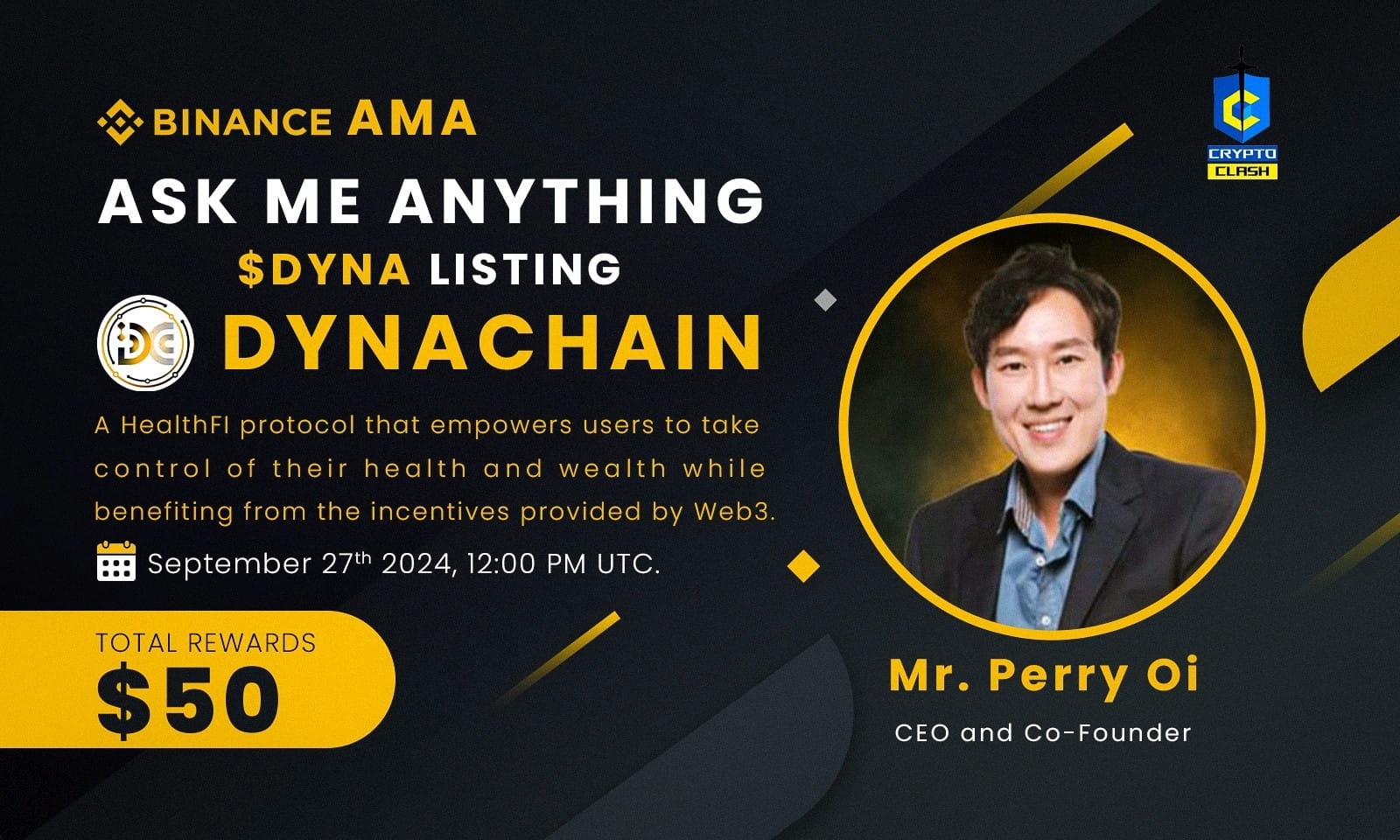 AMA - $DYNA Listing - Dynachain x Crypto Clash | 50$ USDT Rewards