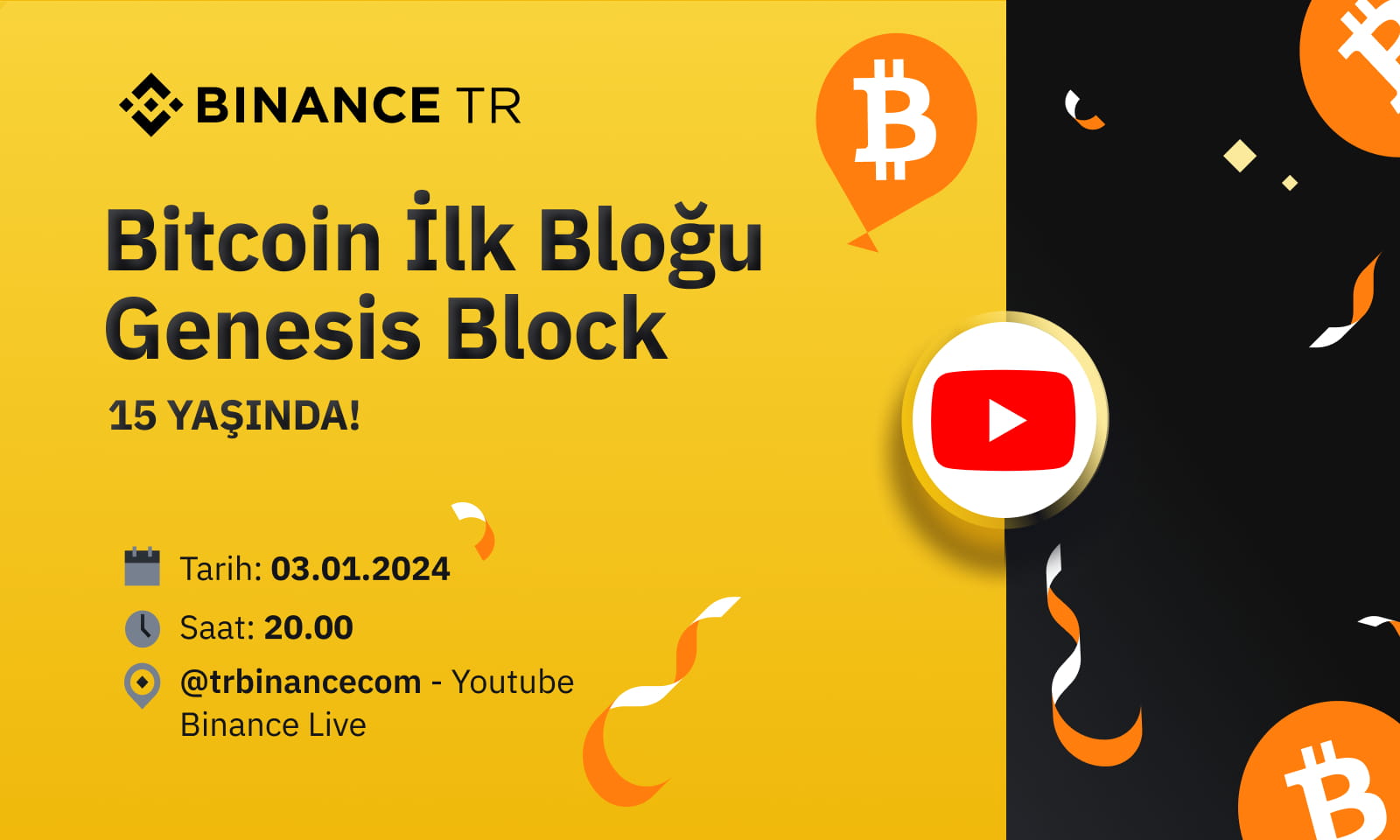  #Bitcoin Genesis Bloğunu Oluşturmasının 15. Yıl Dönümü Kutlu Olsun!