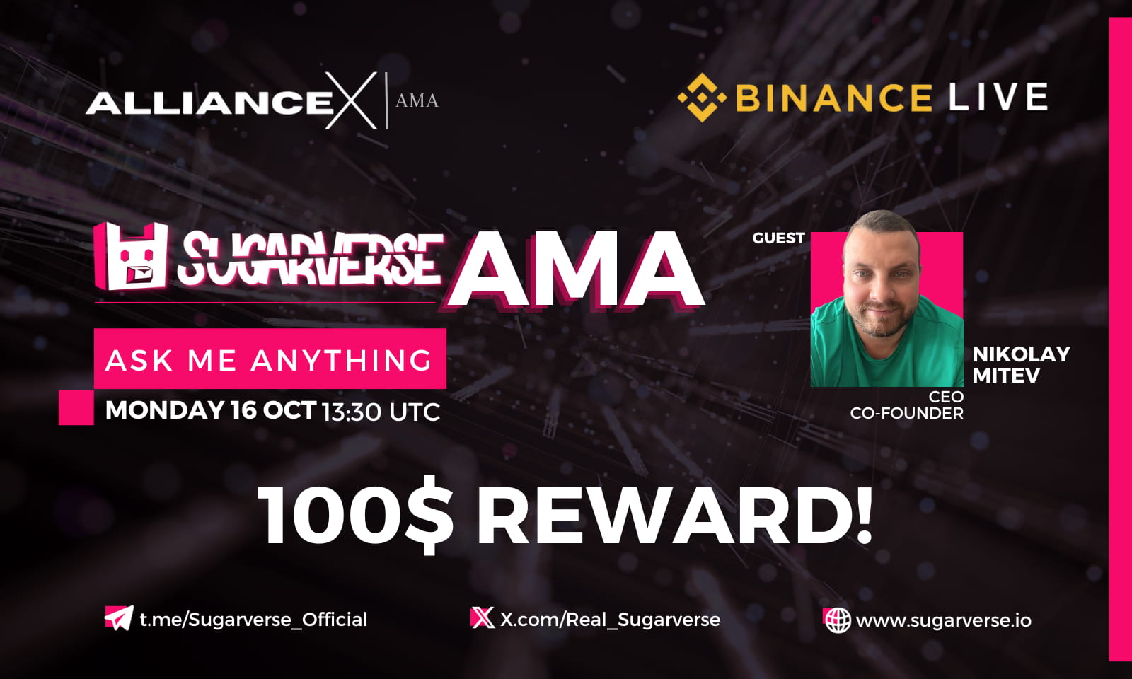 AllianceX Will Be Holding AMA With Sugarverse | 100$ Reward!