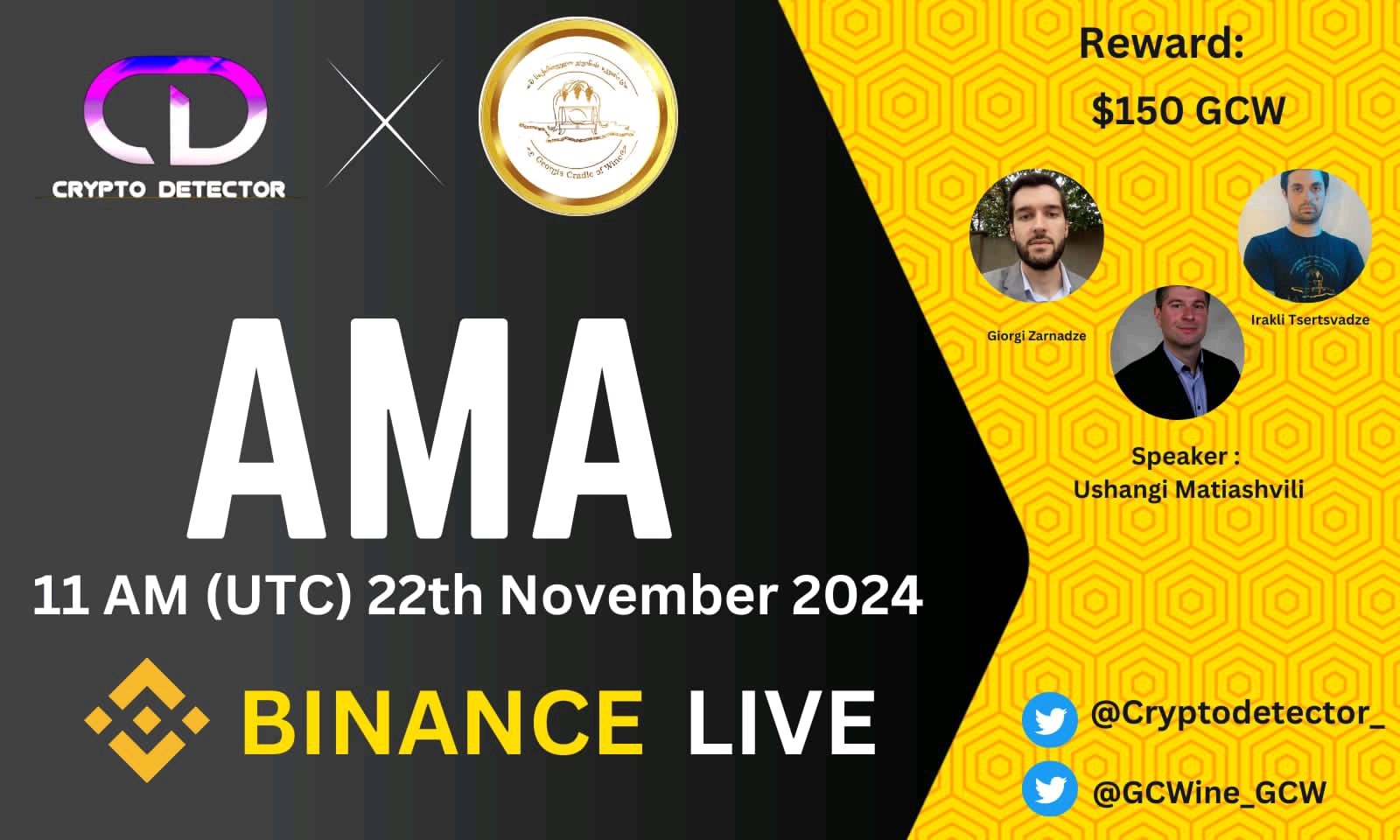 Crypto Detector  will be holding AMA with GCW Token