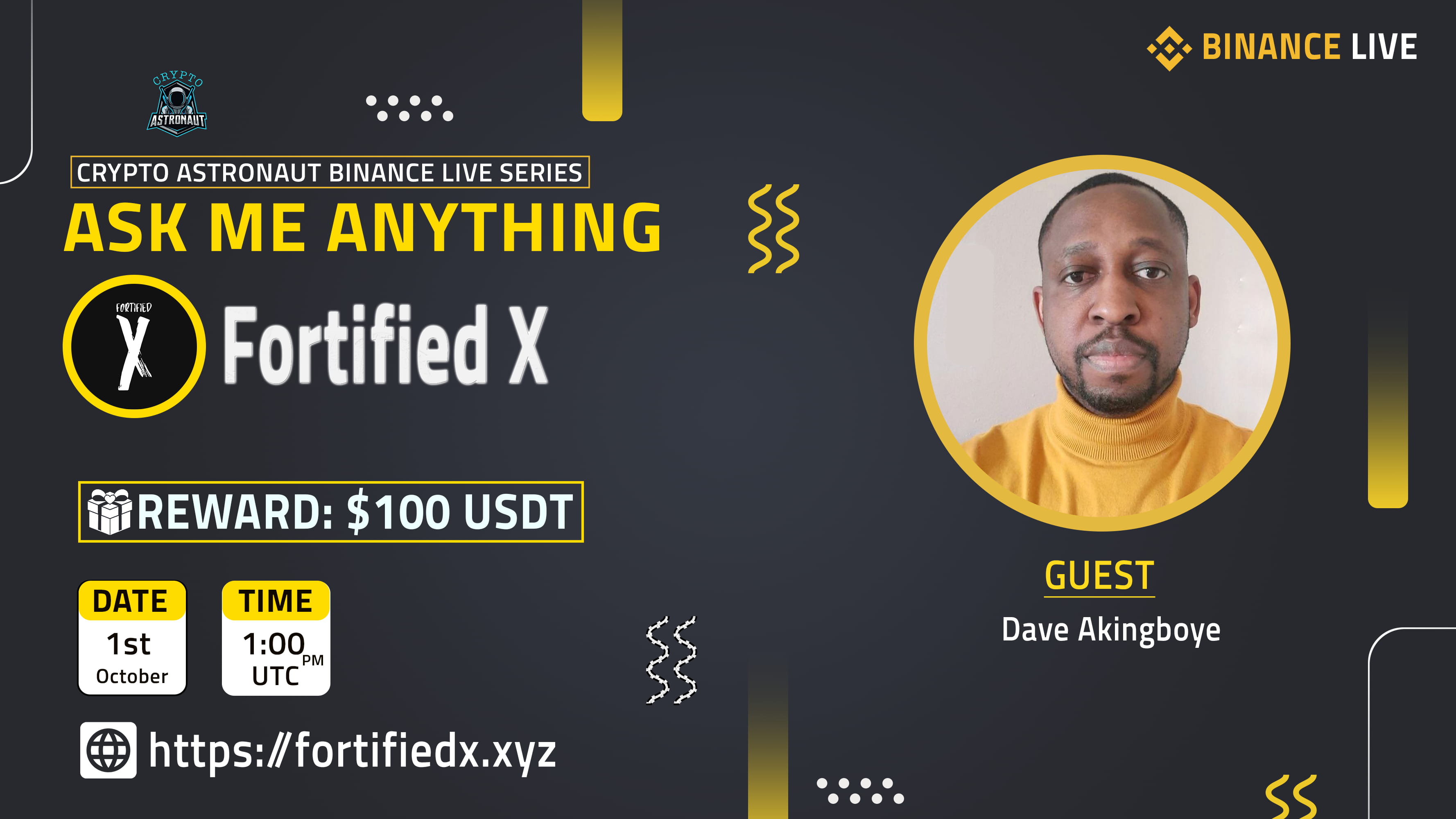 Crypto Astronaut Binance Live AMA with Fortified X