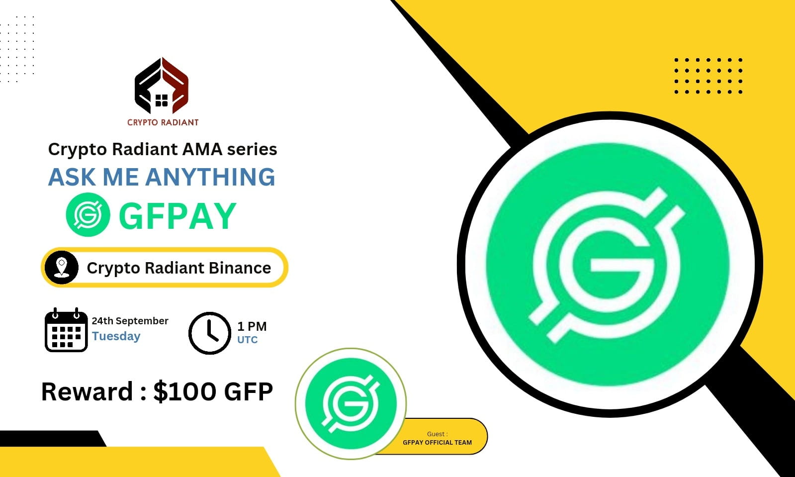 AMA - Crypto Radiant <> GFPAY | $100 in GFP Reward 