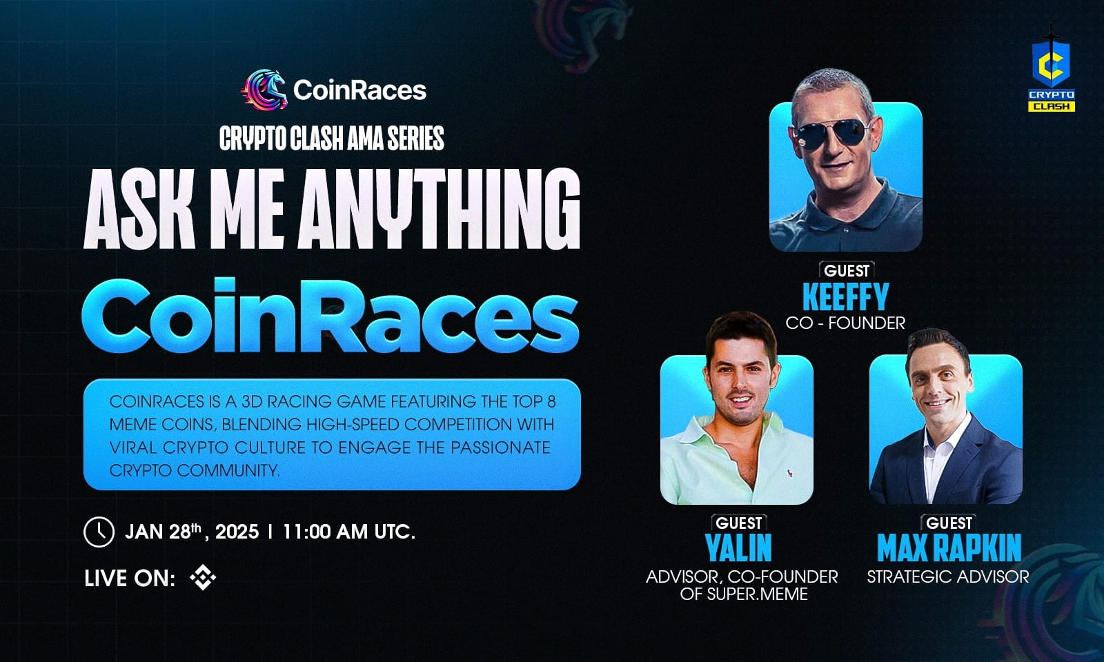 AMA - CoinRaces x Crypto Clash | 50$ USDT Rewards