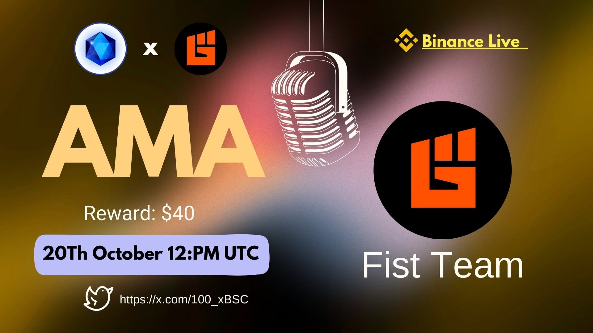 GemStone Labs going to host Binance live AMA with FIST Reward : 40$