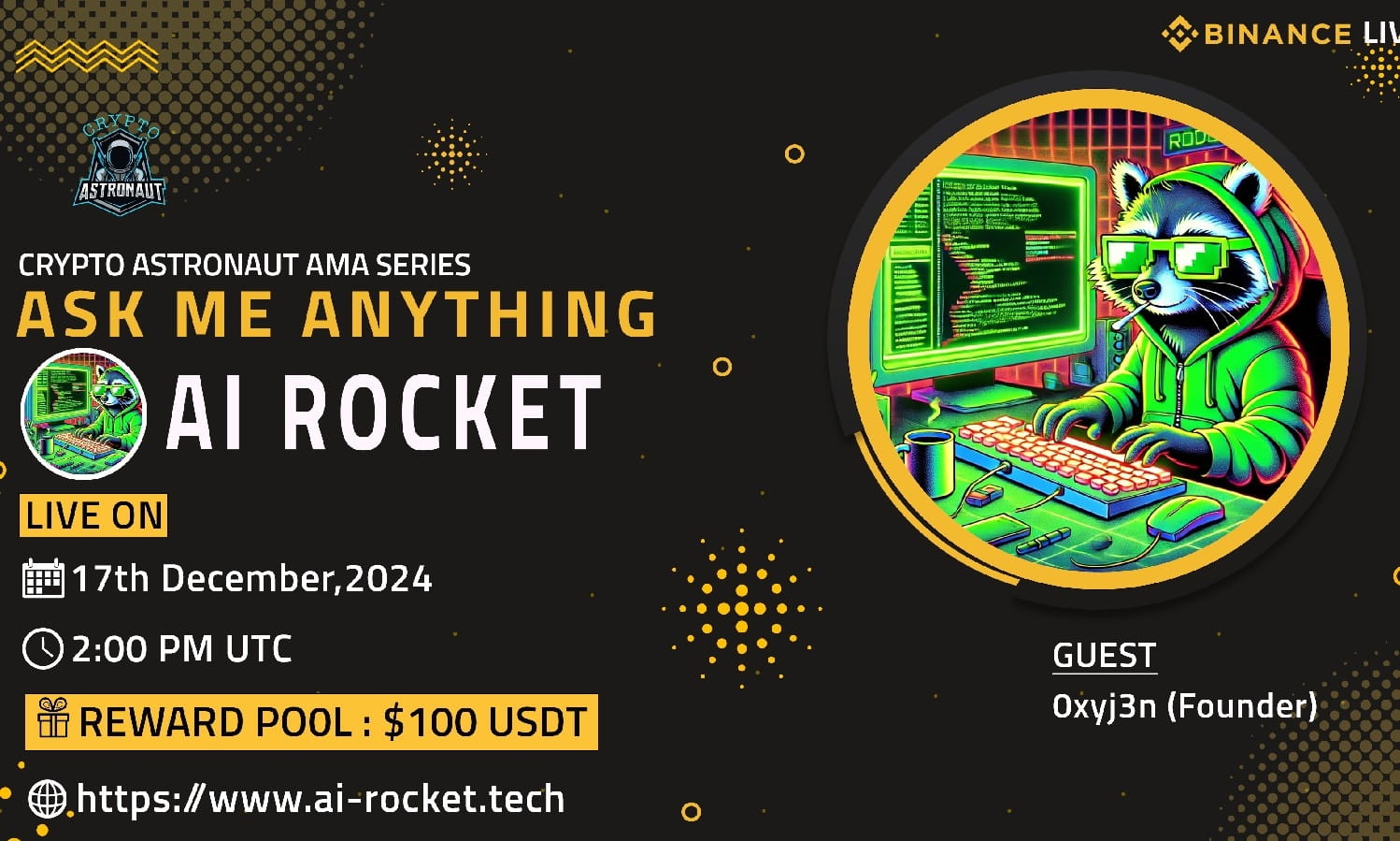 Crypto Astronaut Host AMA With AI ROCKET 