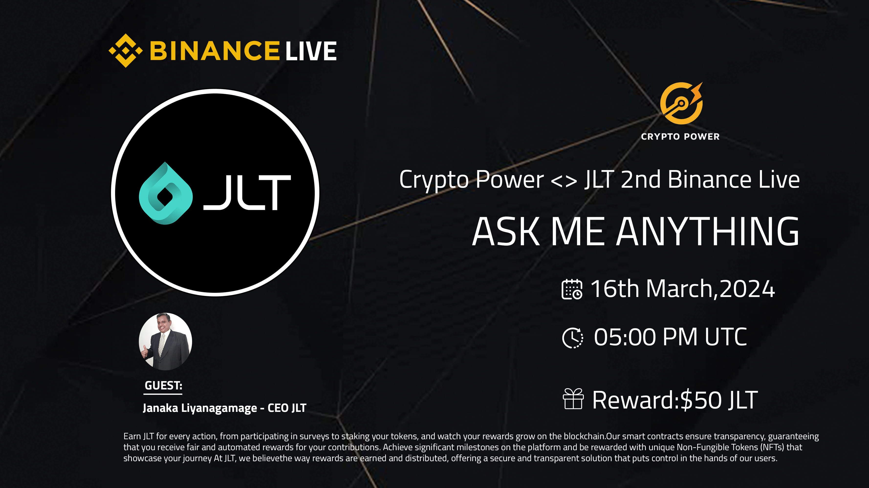 Crypto Power >< JLT  2nd AMA (Reward: $50 JLT)