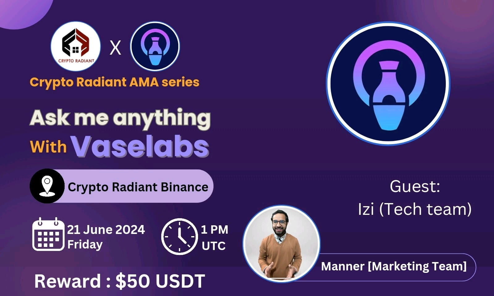 AMA - Crypto Radiant <> VaseLabs | $50 USDT Reward 