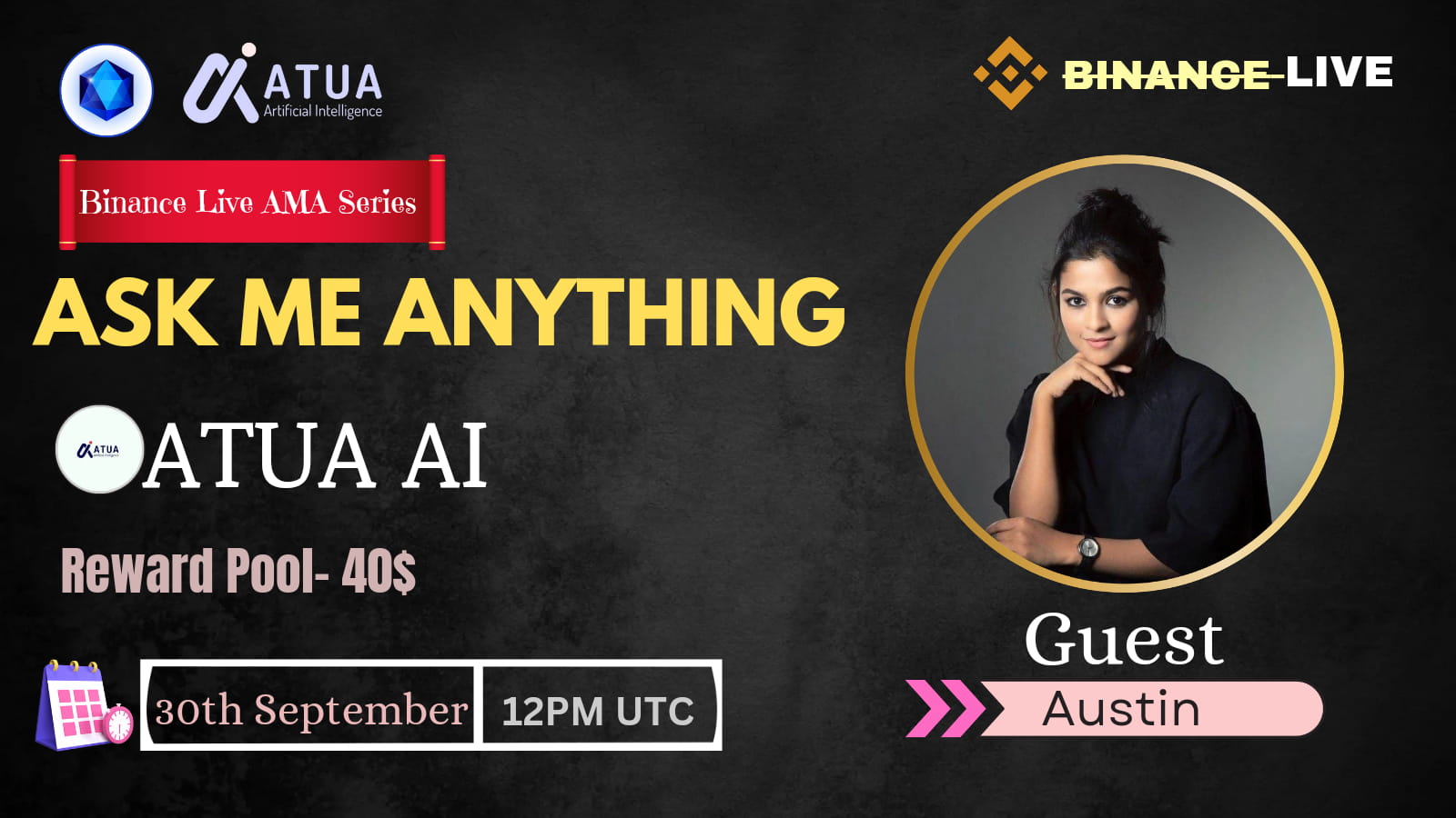 GemStone Labs is going to Host Binance Live with ATUA AI Reward : $ 40$