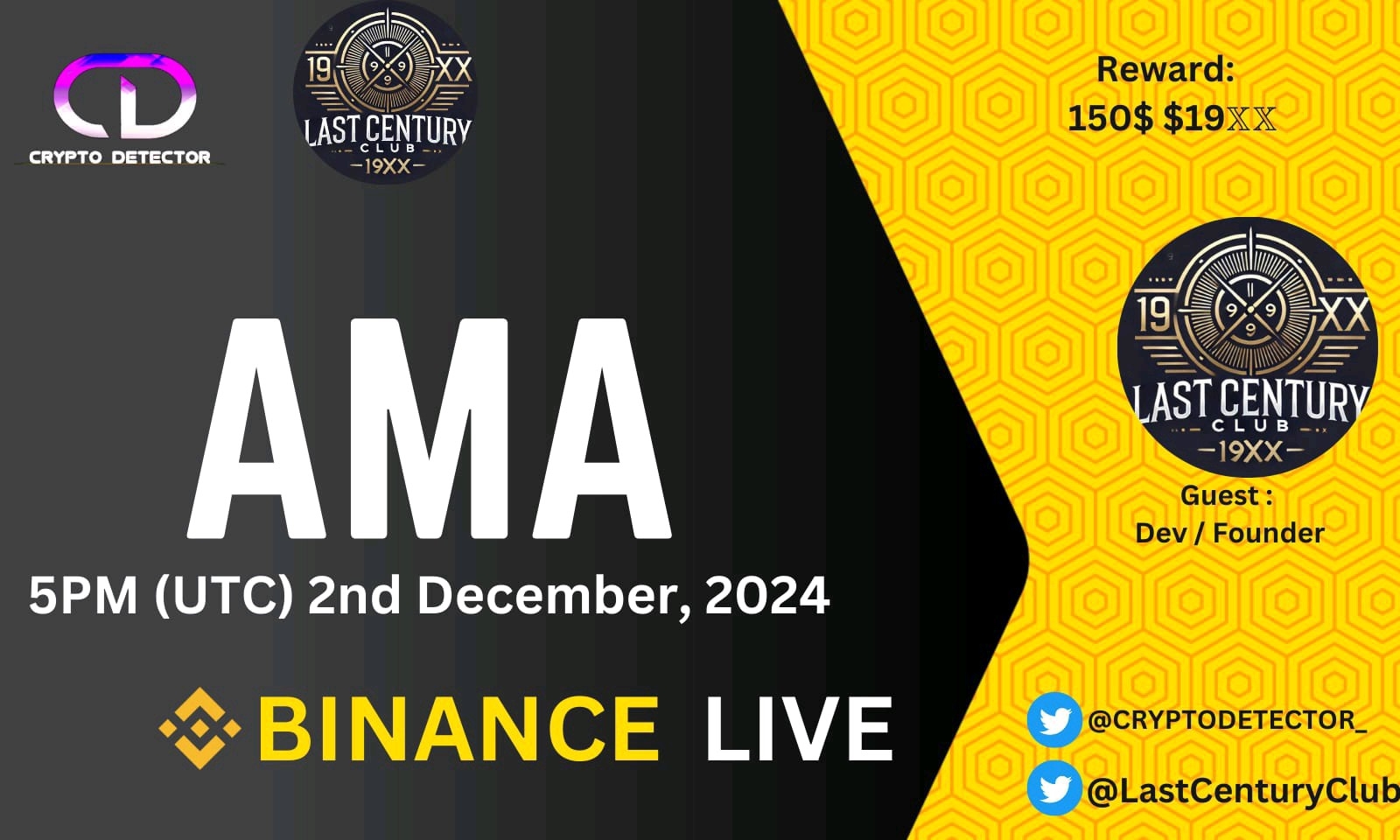 Crypto Detector  will be holding AMA with Last Century