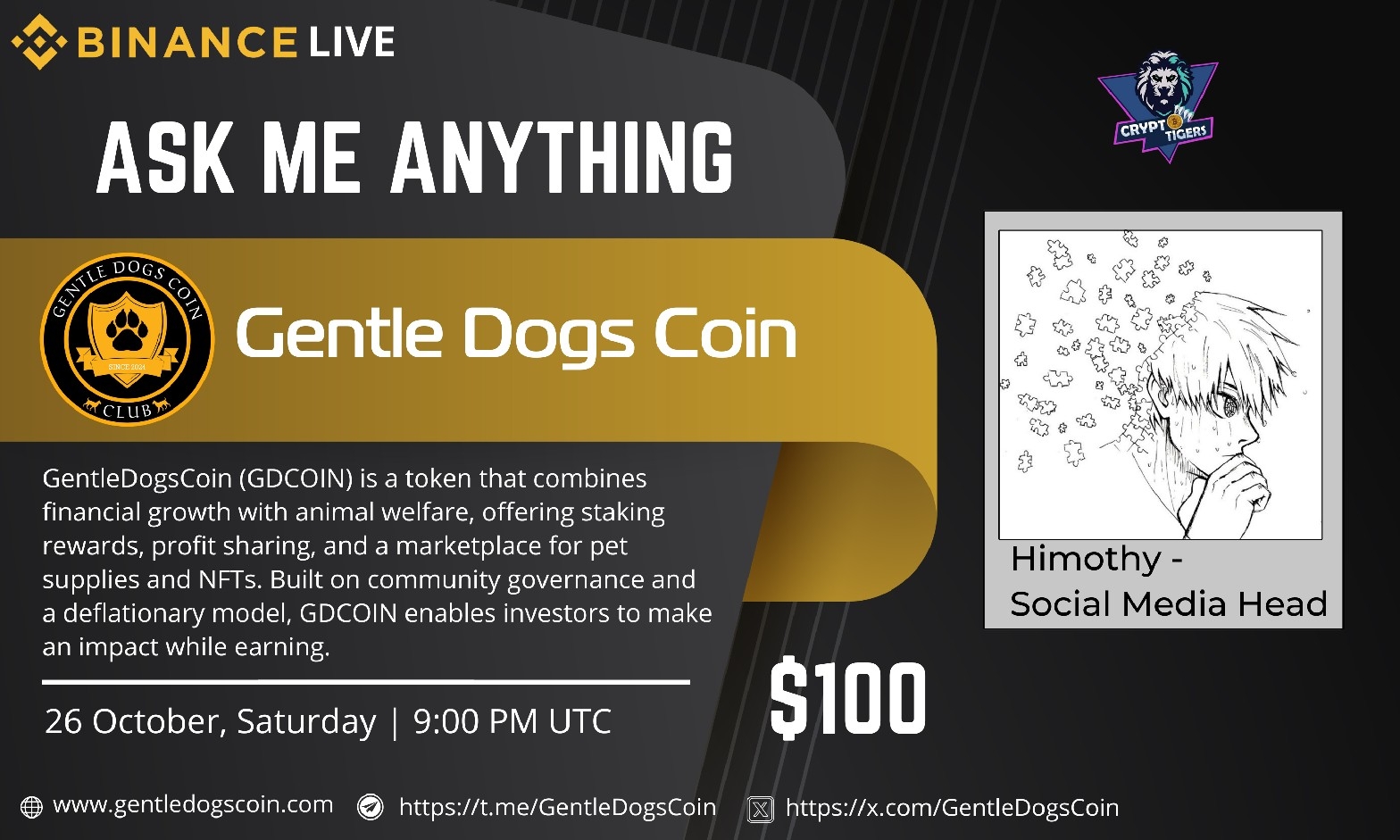 AMA with Gentle Dogs Coin | $100 Reward 