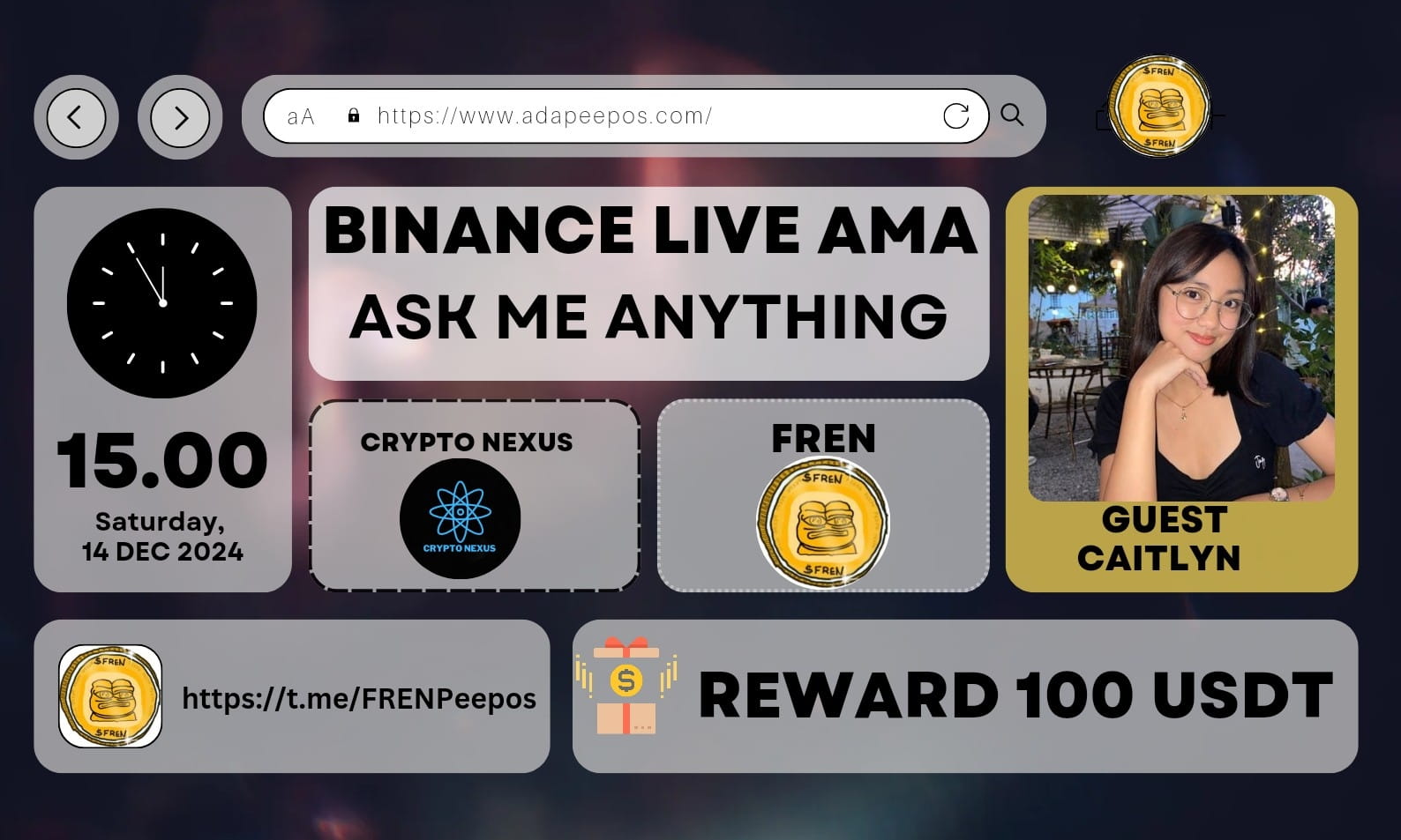 Crypto nexus Binance live AMA With FREN