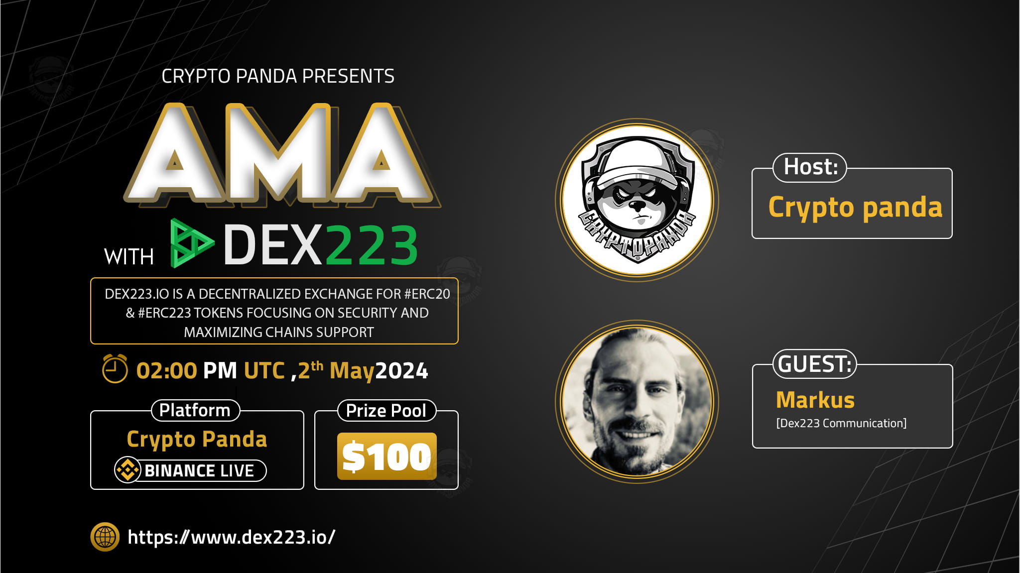 Crypto Panda presents AMA with DEX223