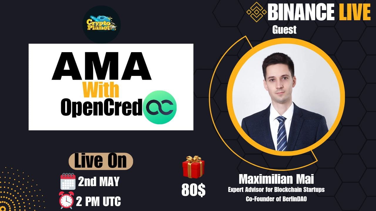 Crypto Planet Binance Live AMA with OpenCred [ Reward:$80 ]