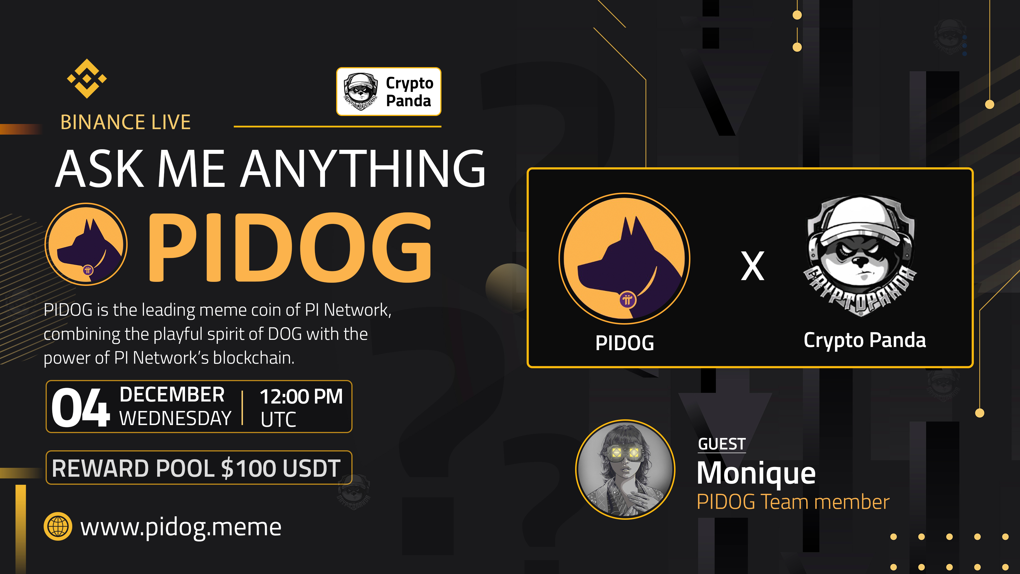 Crypto Panda Presents AMA with PIDOG // $100 Giveaway