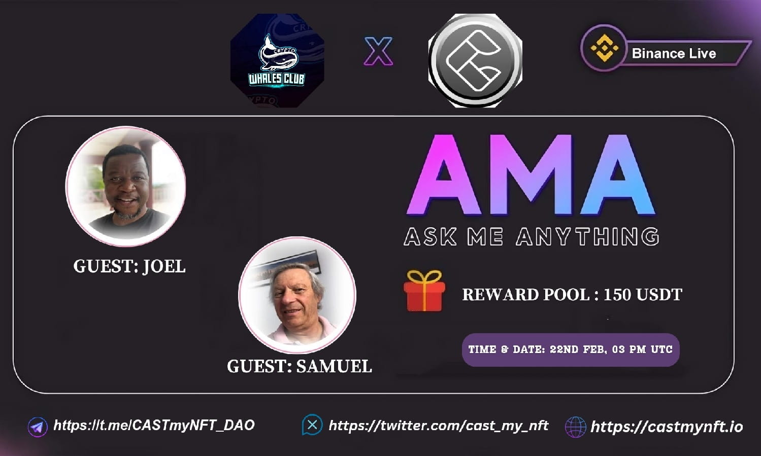 Crypto Whales Club AMA with CASTmyNFT |  22nd February 