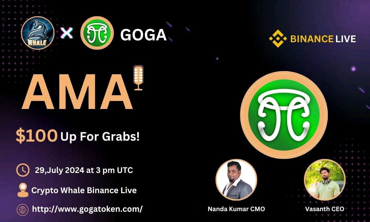 Crypto Whale is going to Host Binance live  with GOGATOKEN Reward : 100