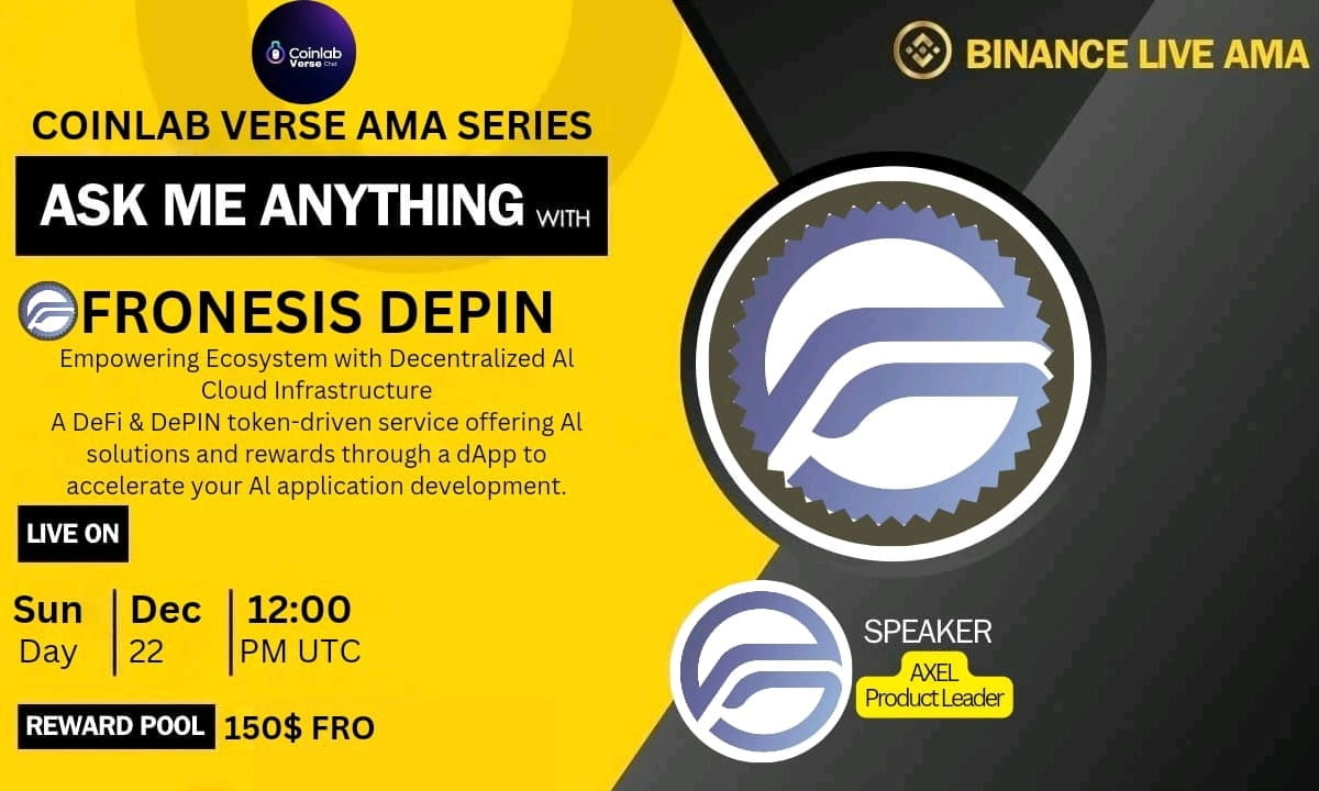 Binance Live AMA CoinLabVerse x Fronesis Depin