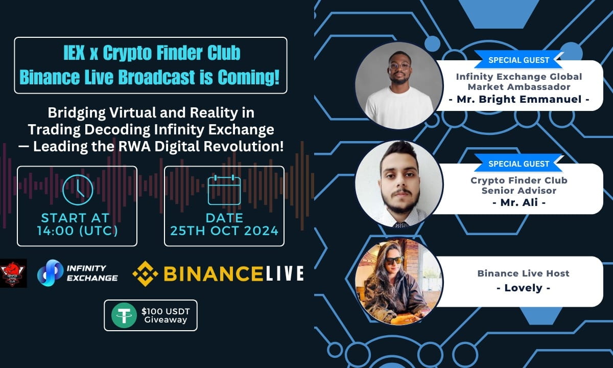 Crypto Finder Club AMA with Infinity Exchange  | 100$ Reward 2024-10-25 