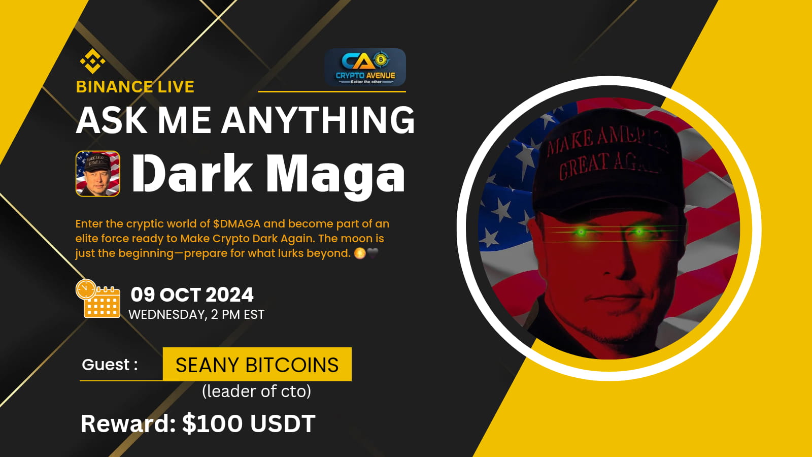 AMA - Crypto Avenue X Dark Maga [ Reward $100 ]