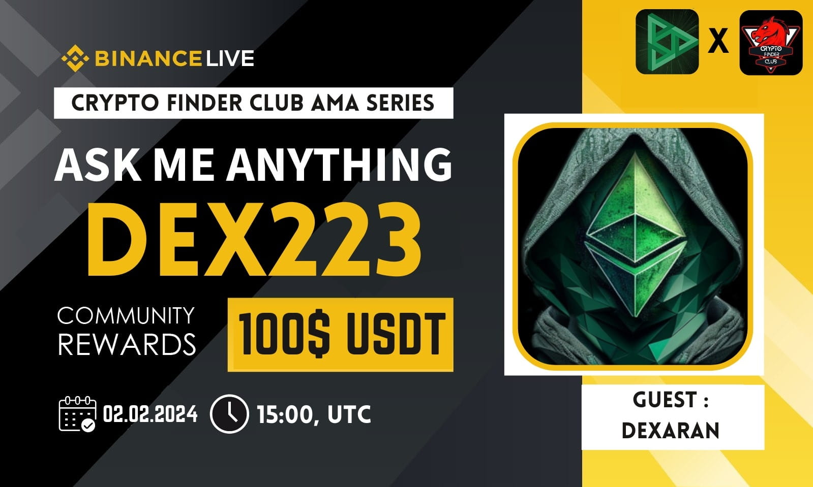 Crypto Finder Club AMA With "Dex223" || Reward Poll 100$ USDT