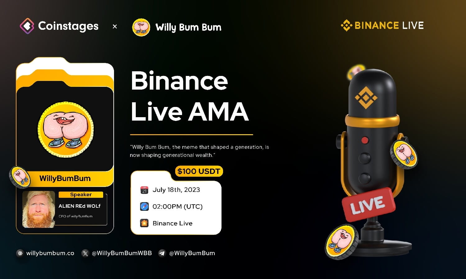 Coinstages Live AMA: Featuring Willy Bum Bum