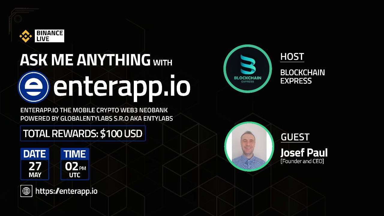 ₿lockchain Express will be hosting an AMA session with" Enterapp "