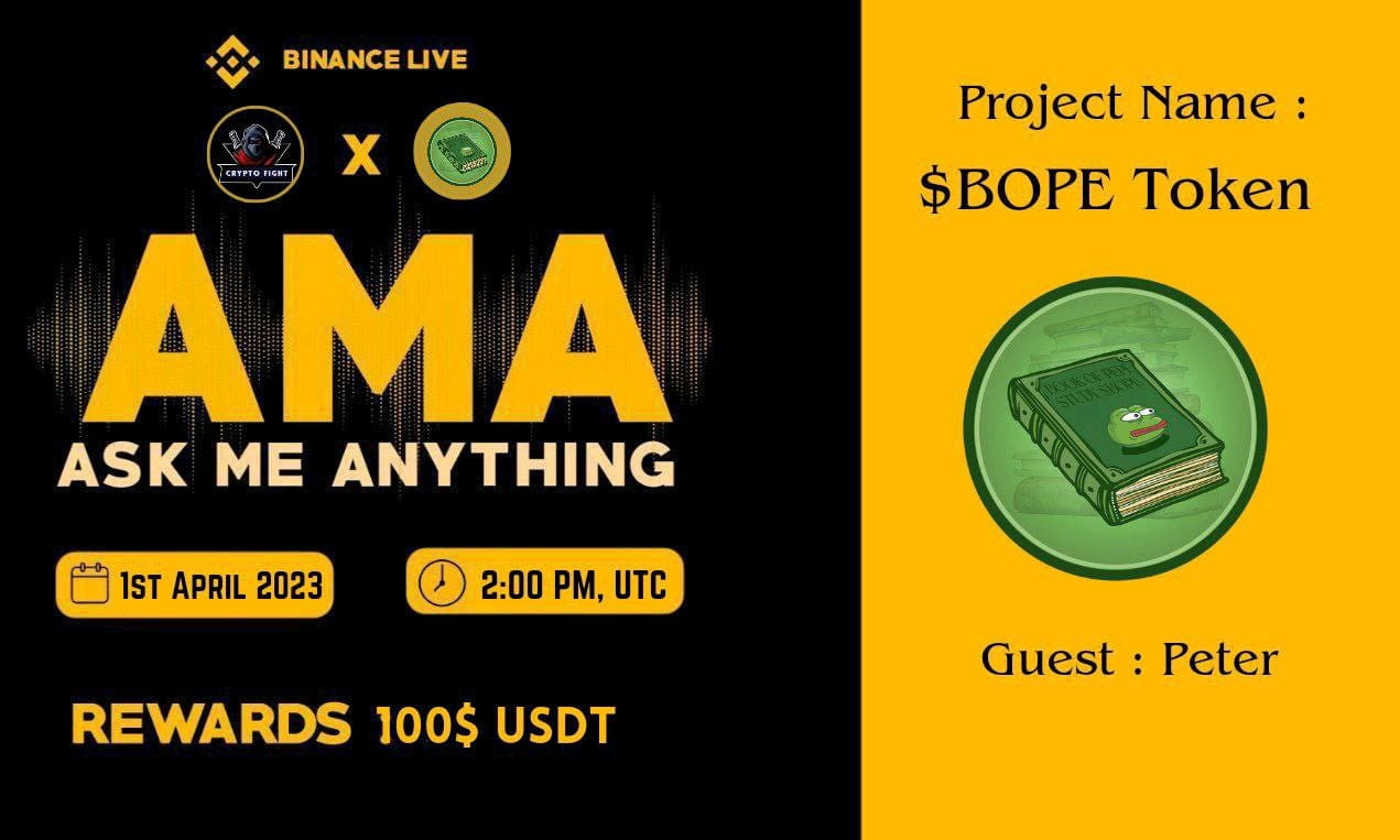 Crypto Fight Community AMA With "BOPE TOKEN" || Reward : 100$ USDT
