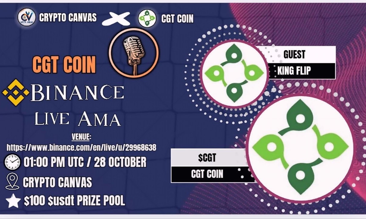 Crypto Canvas X CGT Coin Binance Live AMA Reward $100 USDT