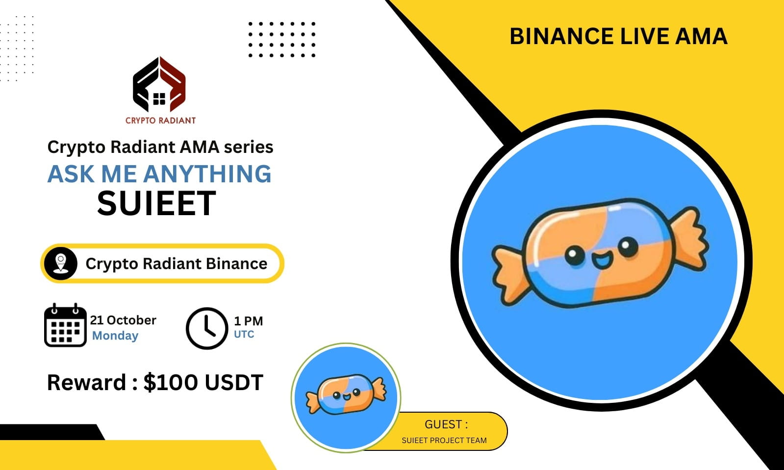 AMA - Crypto Radiant <> SUIEET | $100 USDT Reward 