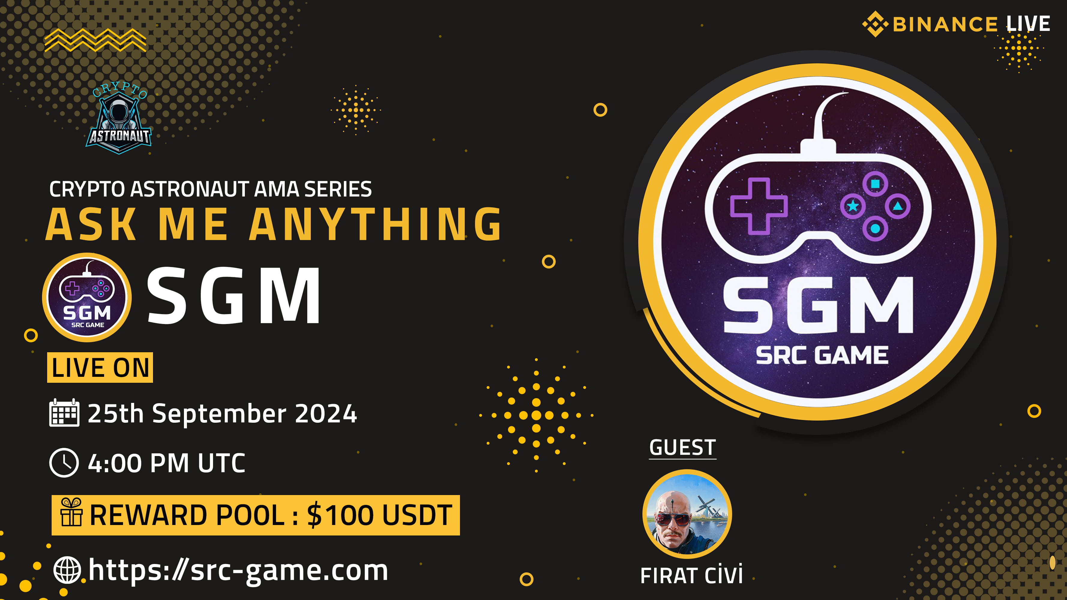 Crypto Astronaut Binance Live AMA with SGM