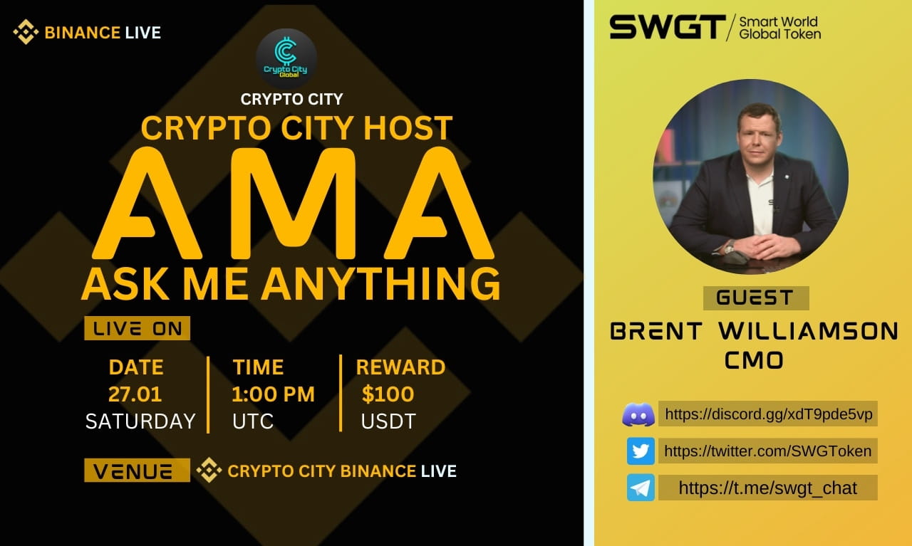 Crypto City Binance Live Present AMA With SWGT