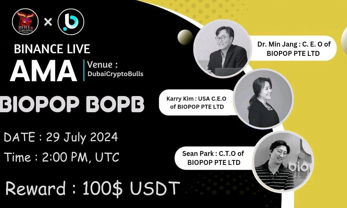 Dubai Crypto Bulls AMA With "BIOPOP BOPB" || Reward : 100$ USDT