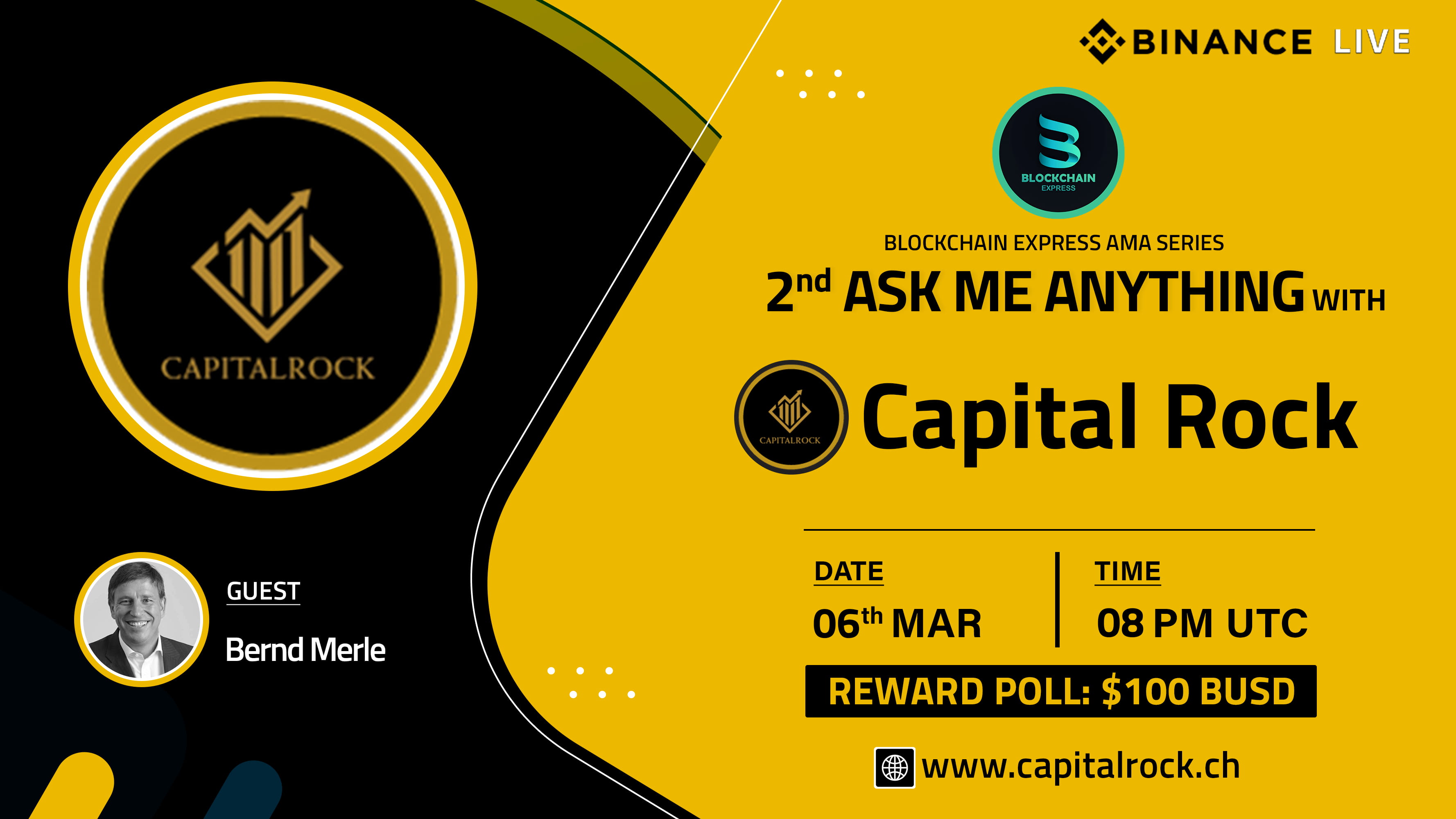 ₿lockchain Express will be hosting an 2nd Time session with Capital Rock