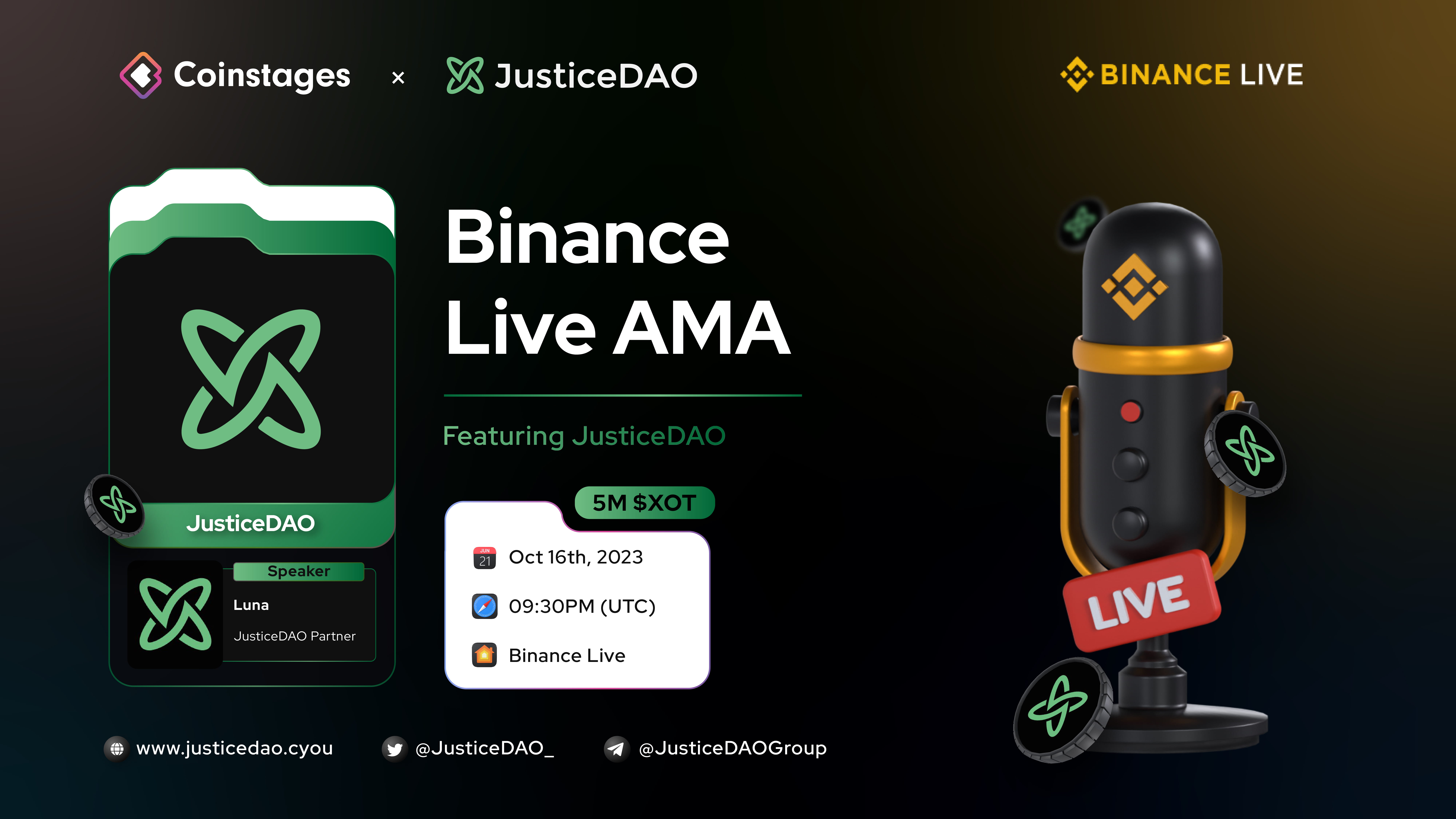 Coinstages Live AMA: Featuring JusticeDAO